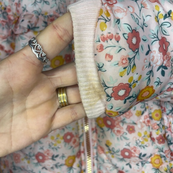 Nicole Miller Girls Quilted Puffer Coat Ruffles Sherpa Lined Hooded Size 3T - Picture 5 of 10